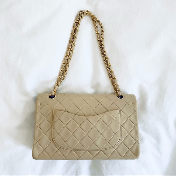 SOLD - Chanel Beige Classic Quilted Medium Double Flap Bag - Picture 3 of 12